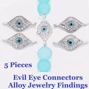 Evil Eye Connectors Alloy Jewelry Findings  5 Pieces